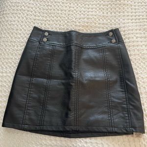 FREE PEOPLE VEGAN LEATHER MINI SKIRT
